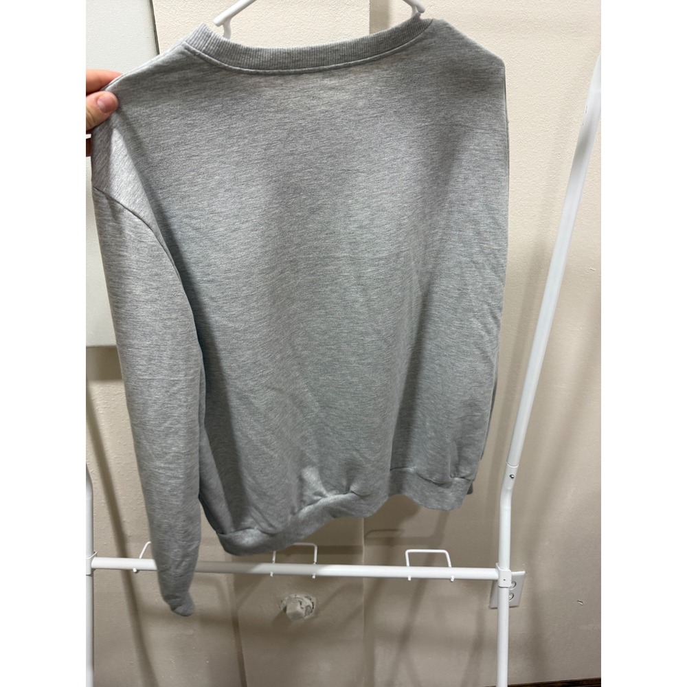 Mama Leopard Heart Graphic Sweatshirt Heather Gray Crewneck XL Womens Pullover - Picture 3 of 3